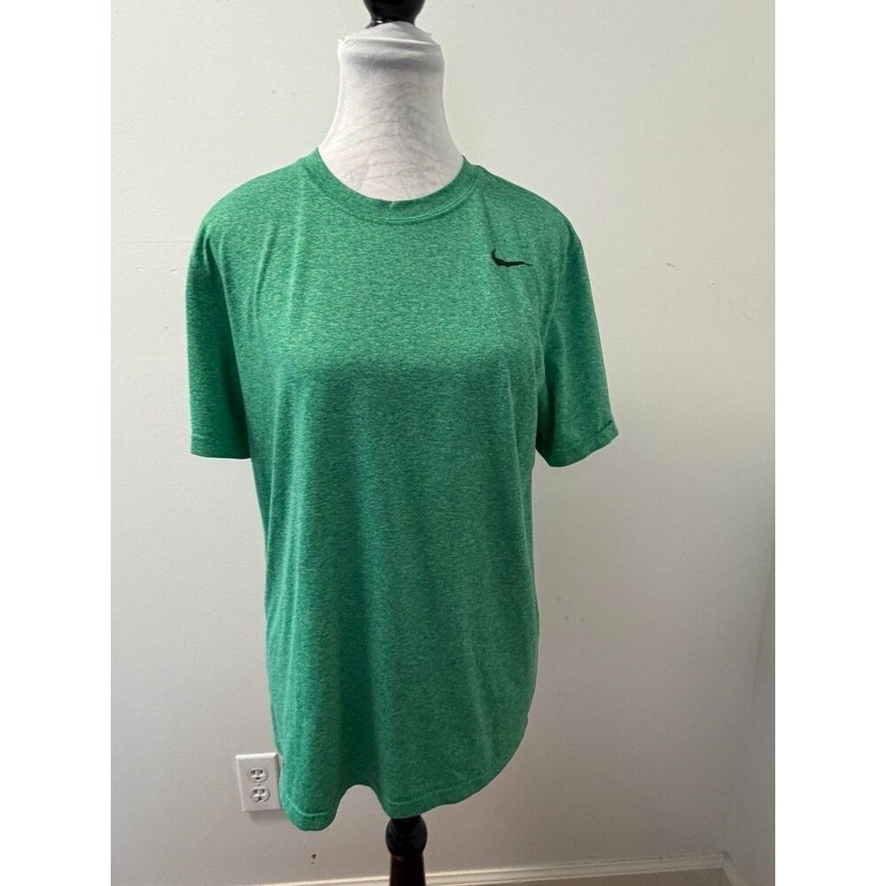Nike Dri-FIT Mens M Green T-Shirt Moisture-wicking Technology Sleeve Training